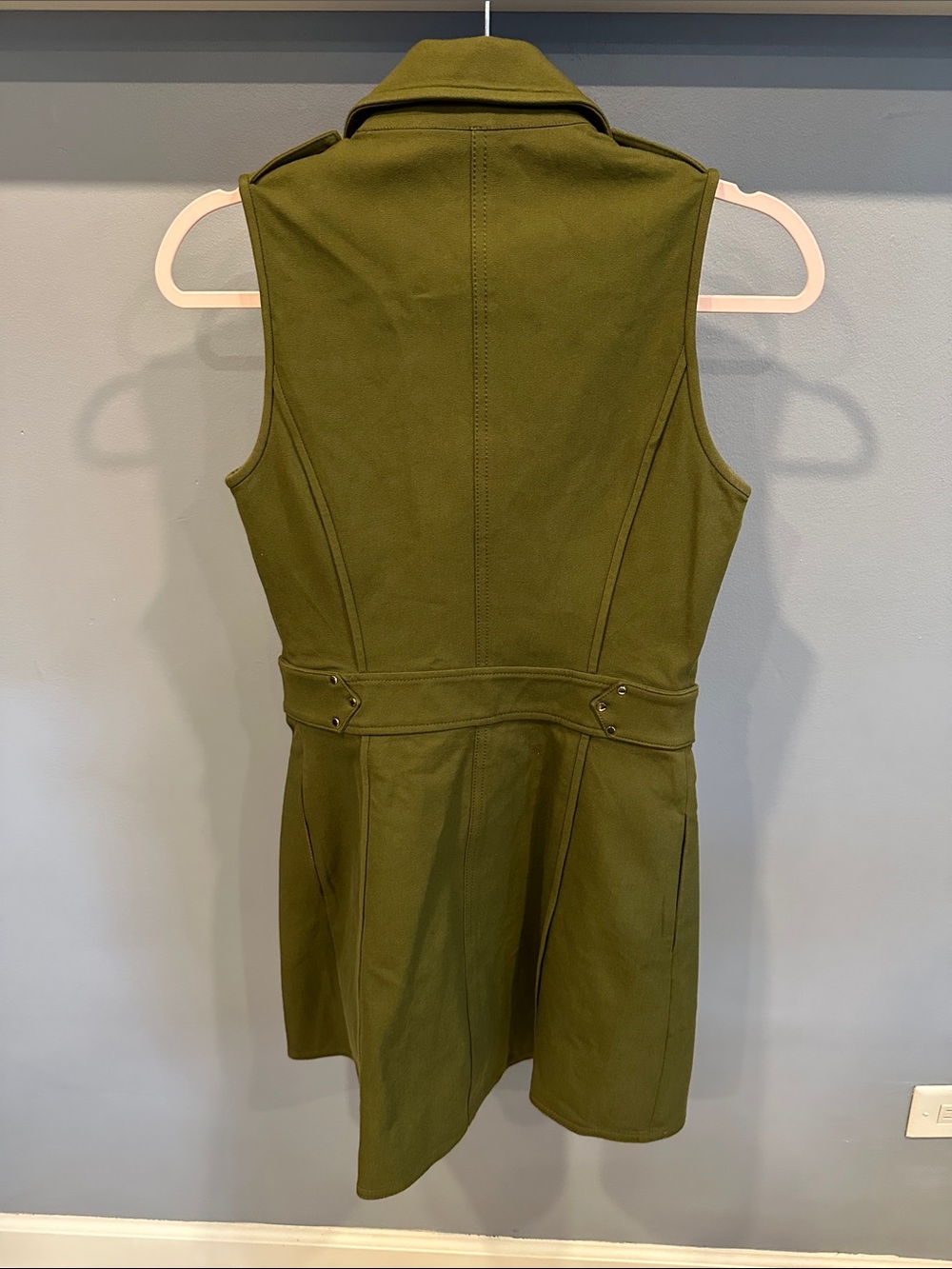 Derek Lam Army Green Belted Trench Dress Size 4 - Picture 4 of 11